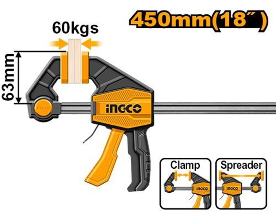 Prensa Sargento Rapida Industrial 63x450 Mm Hqbc01603