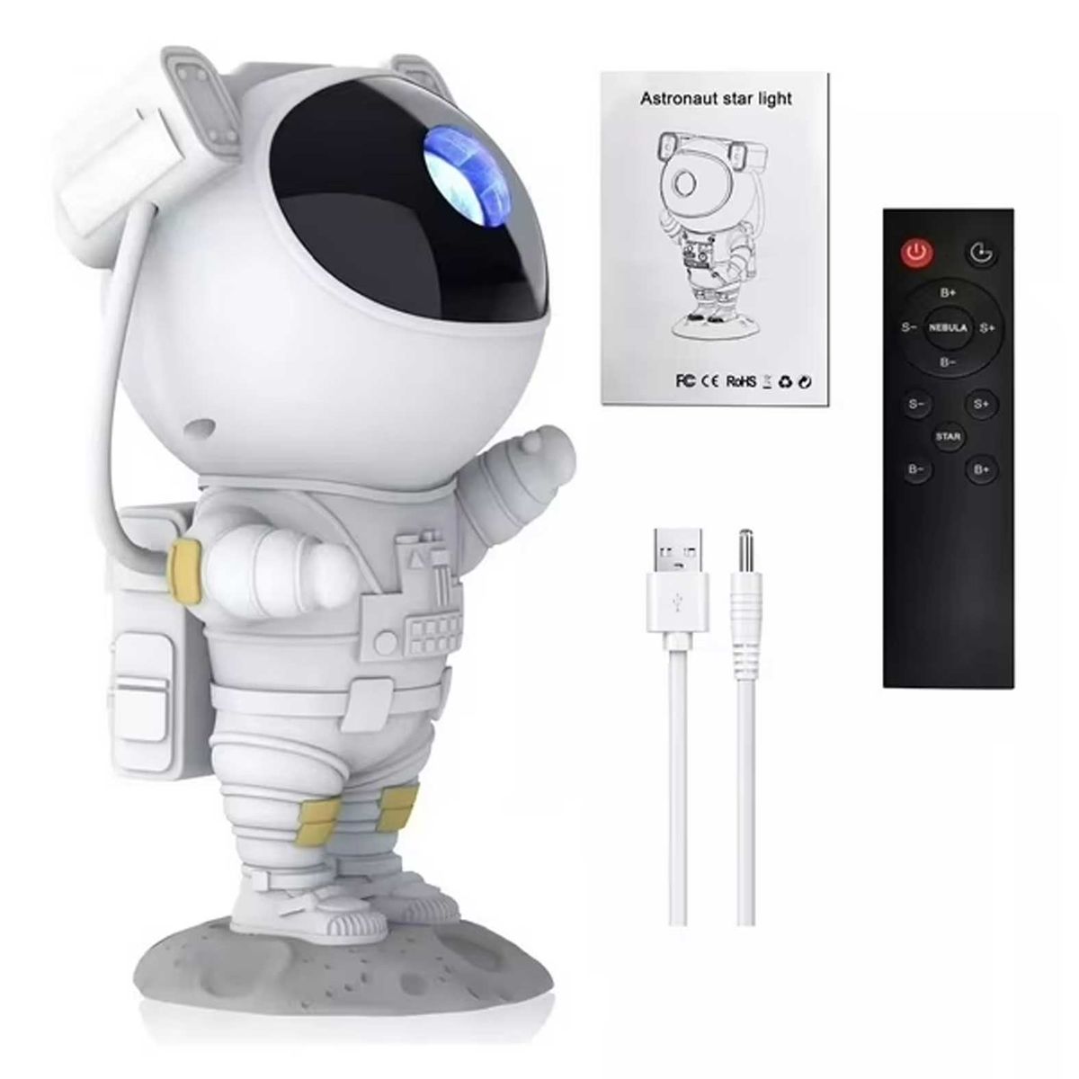 GENERICO - Lampara Astronauta Proyector Galaxia Estrellas Con Parlante Musica