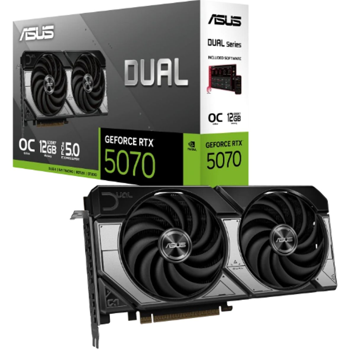 ASUS - Tarjeta de Video - ASUS DUAL-RTX5070-O12G - 12 GB GDRR7 (192 bits)