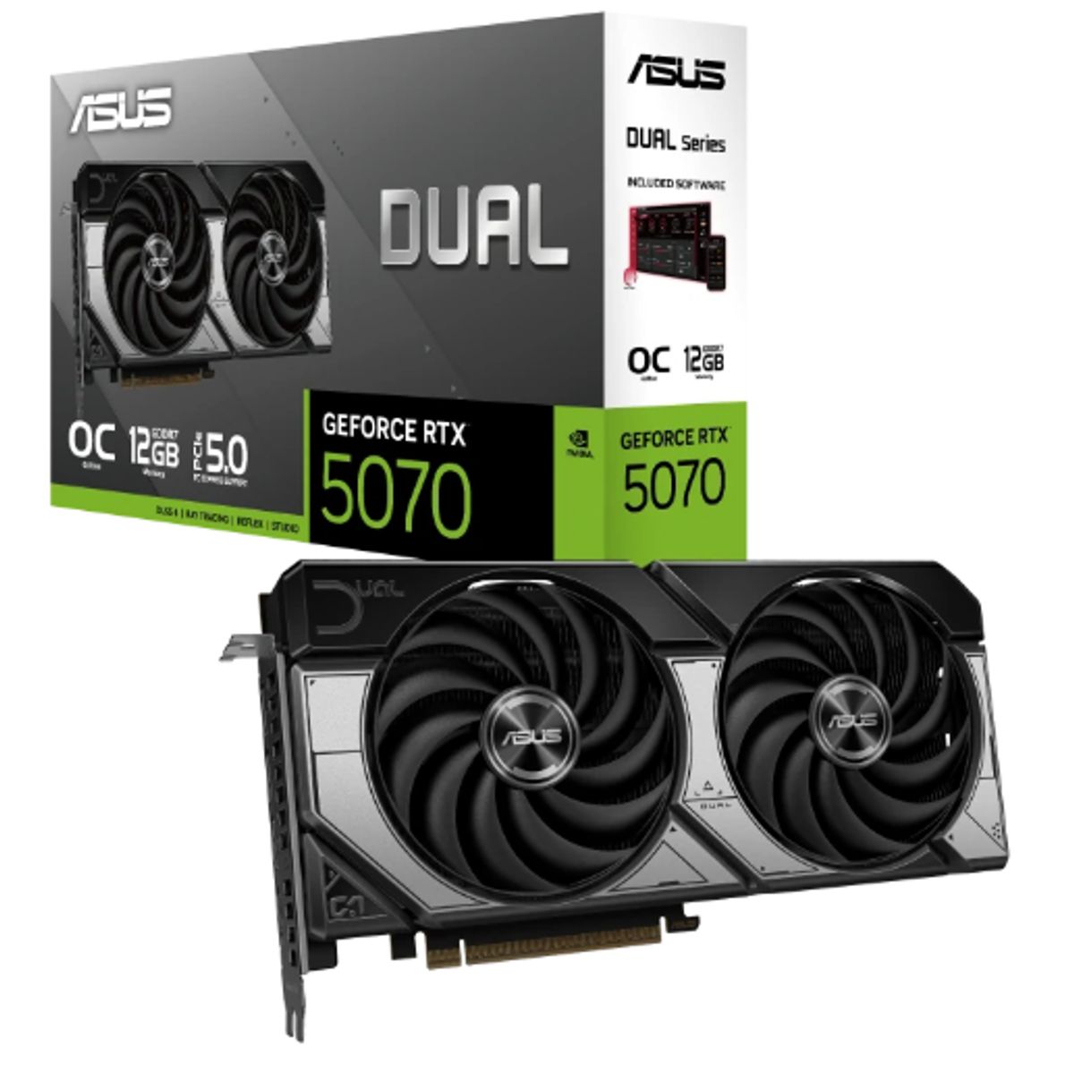 ASUS - Tarjeta de Video - ASUS DUAL-RTX5070-O12G - 12 GB GDRR7 (192 bits)