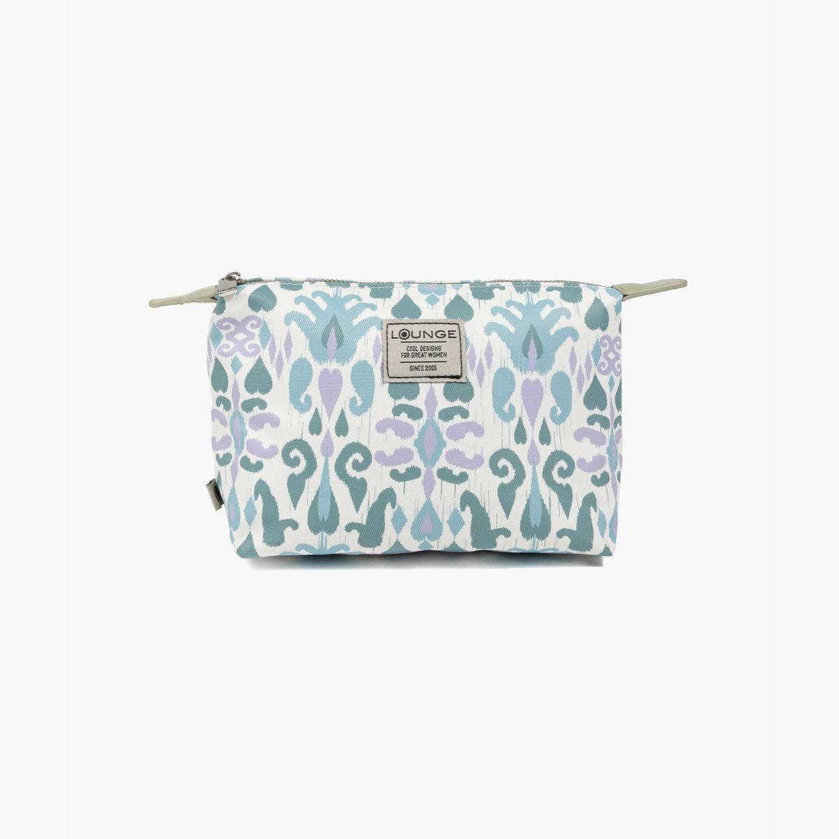 LOUNGE - Estuche Mujer Canvas Estampado Celeste