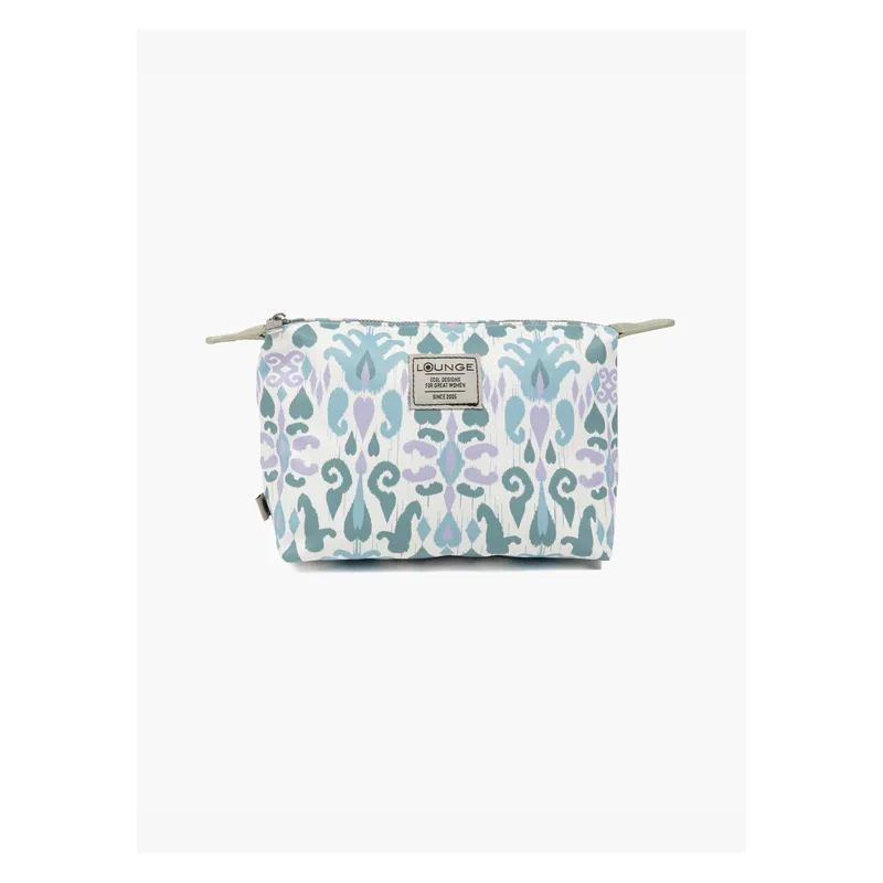 LOUNGE - Estuche Mujer Canvas Estampado Celeste