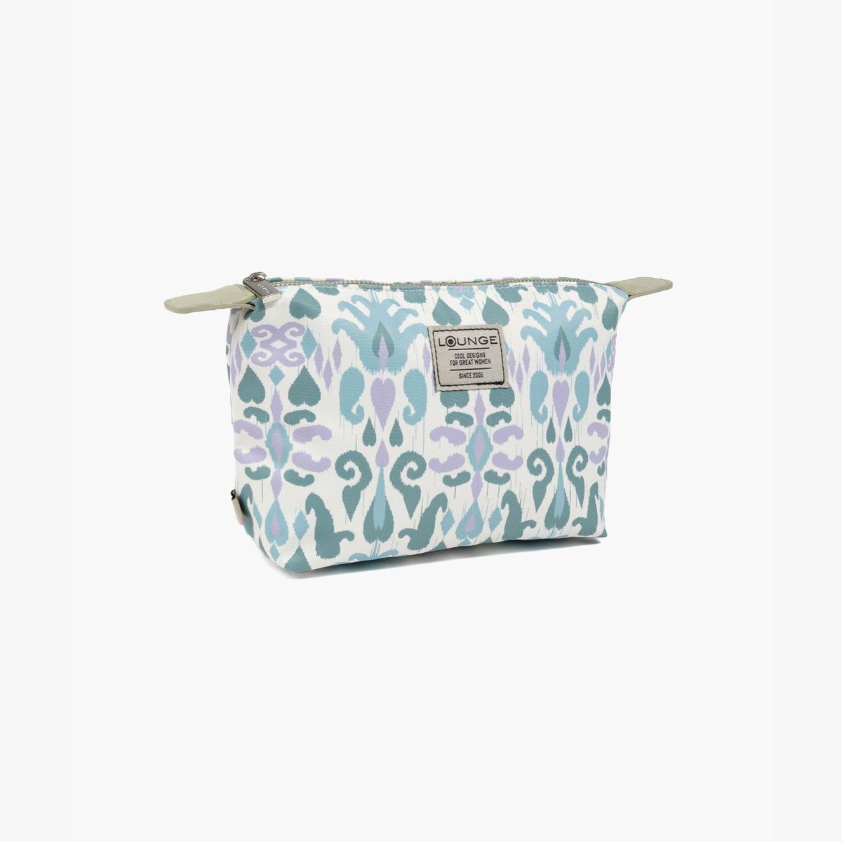 LOUNGE - Estuche Mujer Canvas Estampado Celeste
