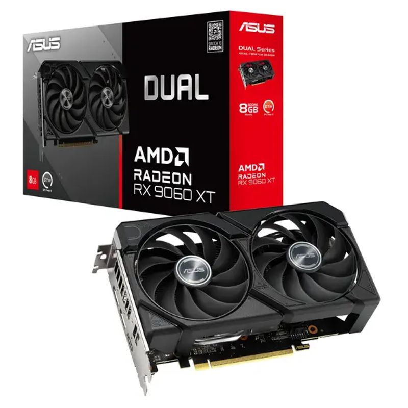 ASUS - Tarjeta de Video - ASUS DUAL-RX9060XT-8G - 8 GB GDRR6 (128 bits)