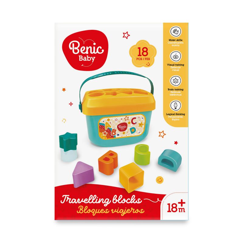 BENIC BABY - Bloques Móviles Apilables con 16 Piezas para Construir