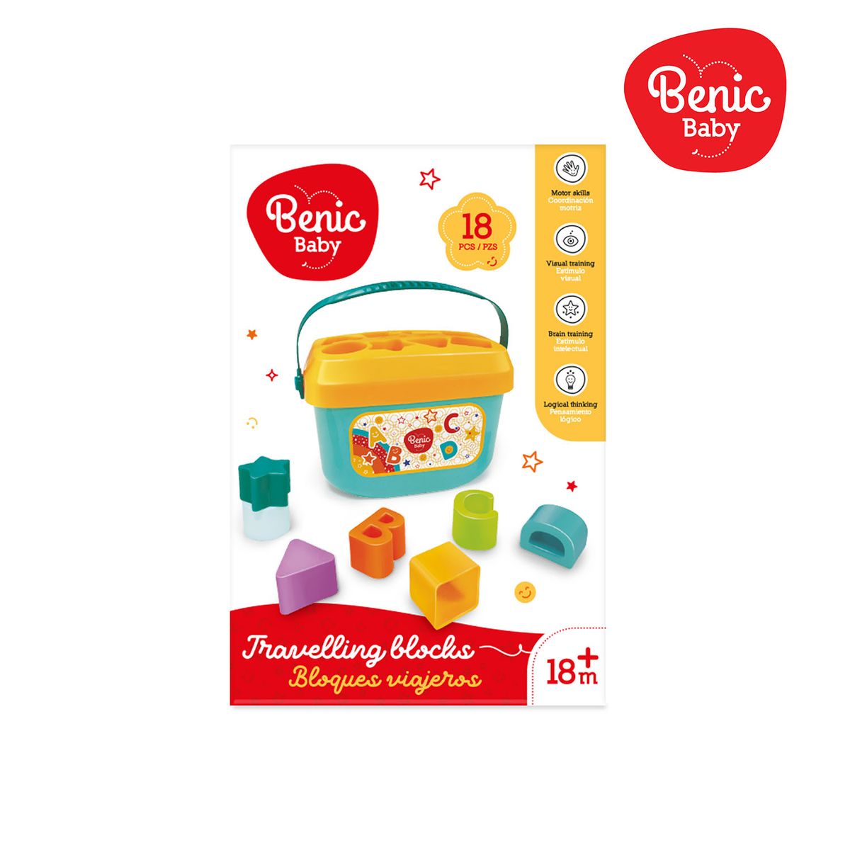 BENIC BABY - Juguete Bloques Móviles Apilables con 16 Piezas Bebé