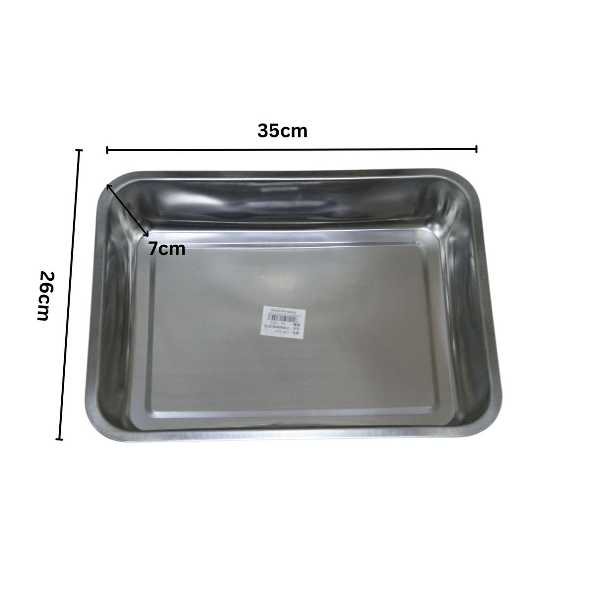 HOMESTAR - Bandeja Profunda Rectangular Horno Acero Inoxidable 26x35x7cm