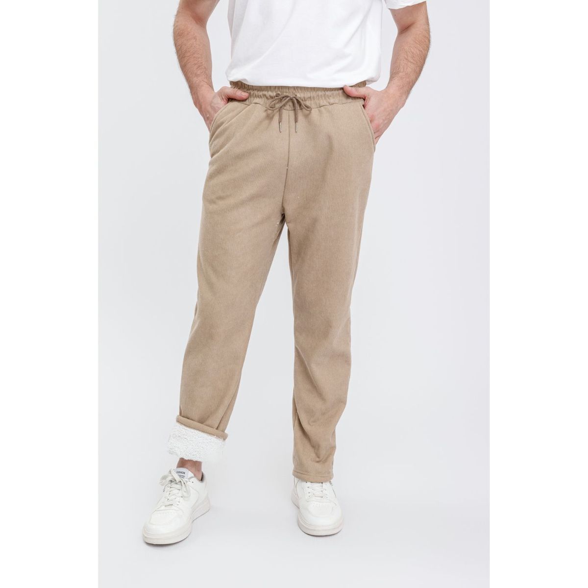 LIKE SHOP - Pantalón Recto Hombre Cotelé Interior Frisado Excelente Calidad 7120