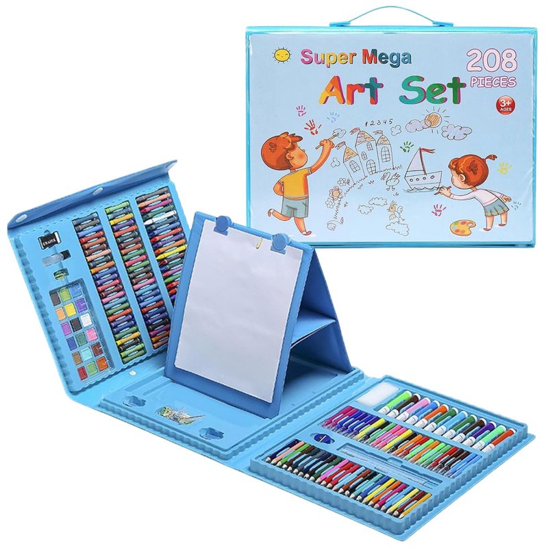 GENERICO - Maleta De Lápices 208pcs Set De Arte Para Colorear Azul