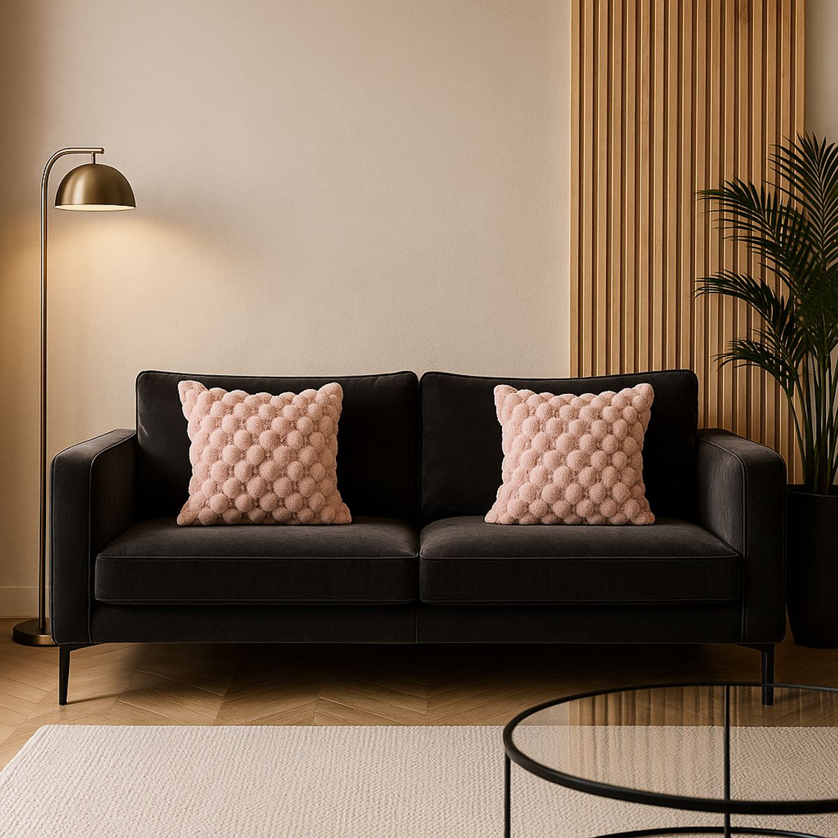 ARMONIA - Pack 2 cubre cojines rosa burbuja 45x45 moderno 651