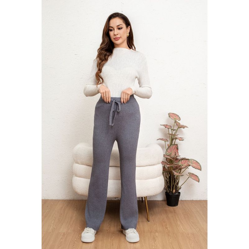 MPROPIA - Pantalon Calza Mujer Recto Lanilla Tiro Alto Full Elasticado 5052