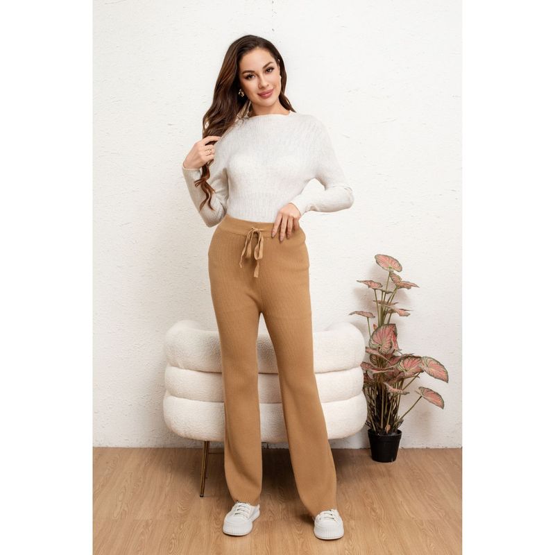 MPROPIA - Pantalon Calza Mujer Recto Lanilla Tiro Alto Full Elasticado 5052
