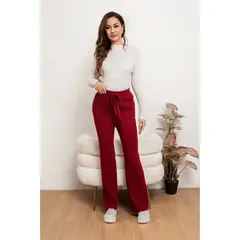LIKE SHOP - Pantalon Calza Mujer Recto Lanilla Tiro Alto Full Elasticado 5052