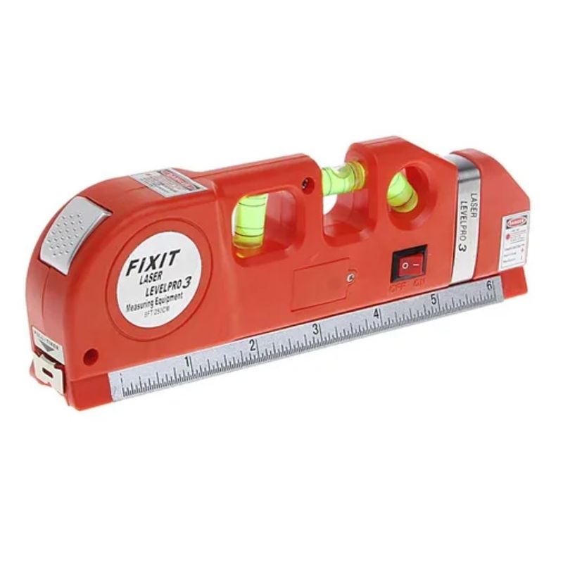 GENERICO - Nivelador Cinta Métrica Laser 4 En 1 Medidor Herramienta Rojo