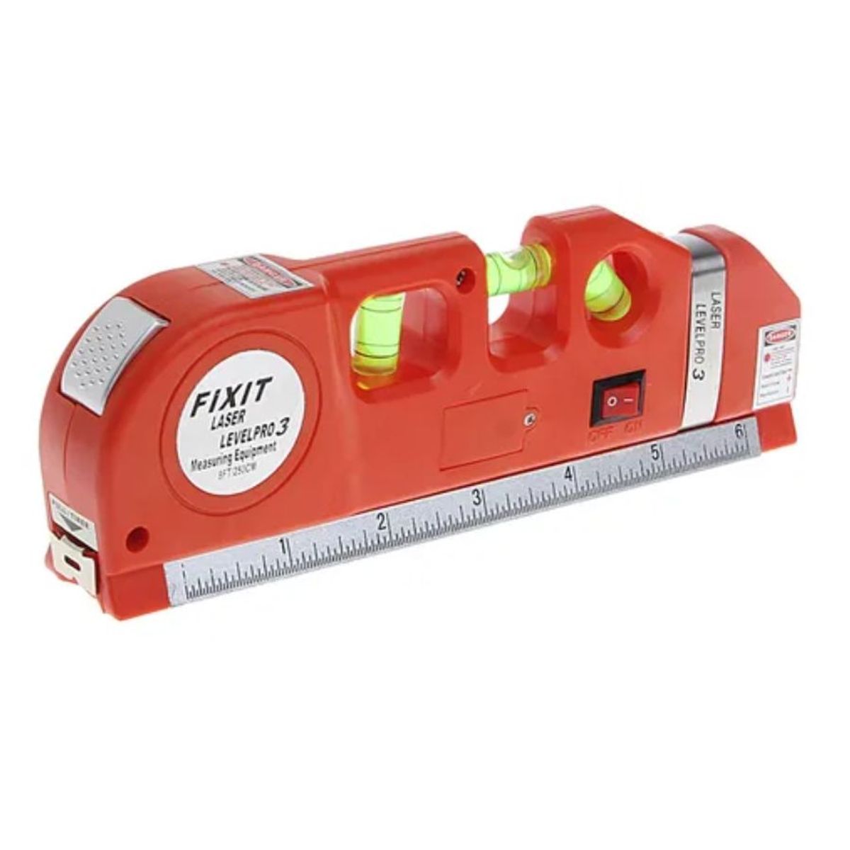 Nivelador Cinta Métrica Laser 4 En 1 Medidor Herramienta Rojo, marca GENERICO - Foto Principal
