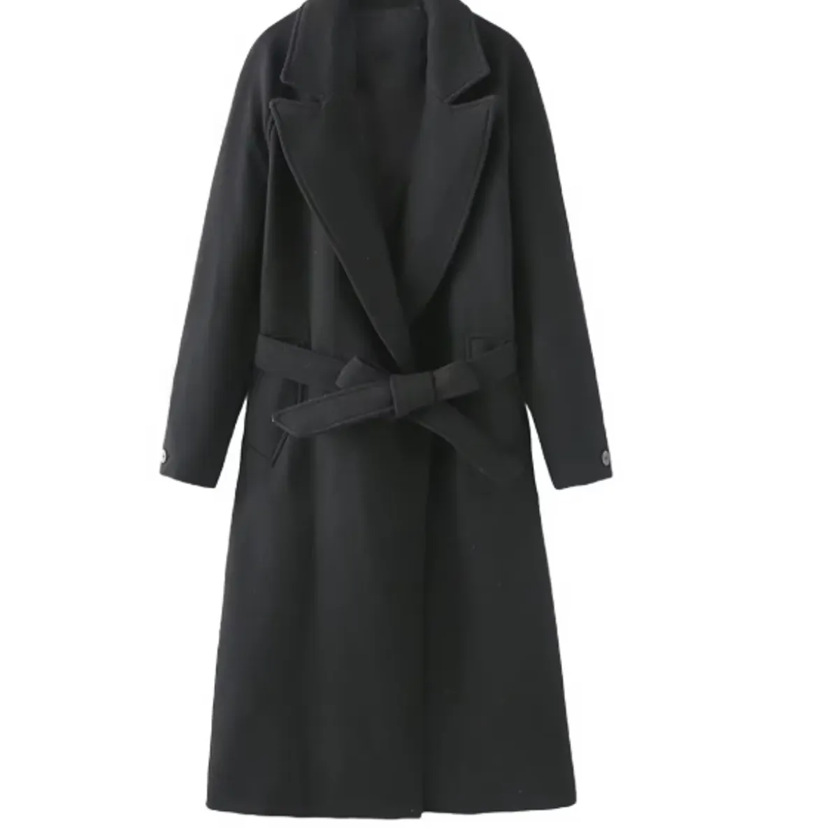 VELVET - Abrigo Largo Milano Negro