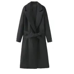 VELVET - Abrigo Largo Milano Negro