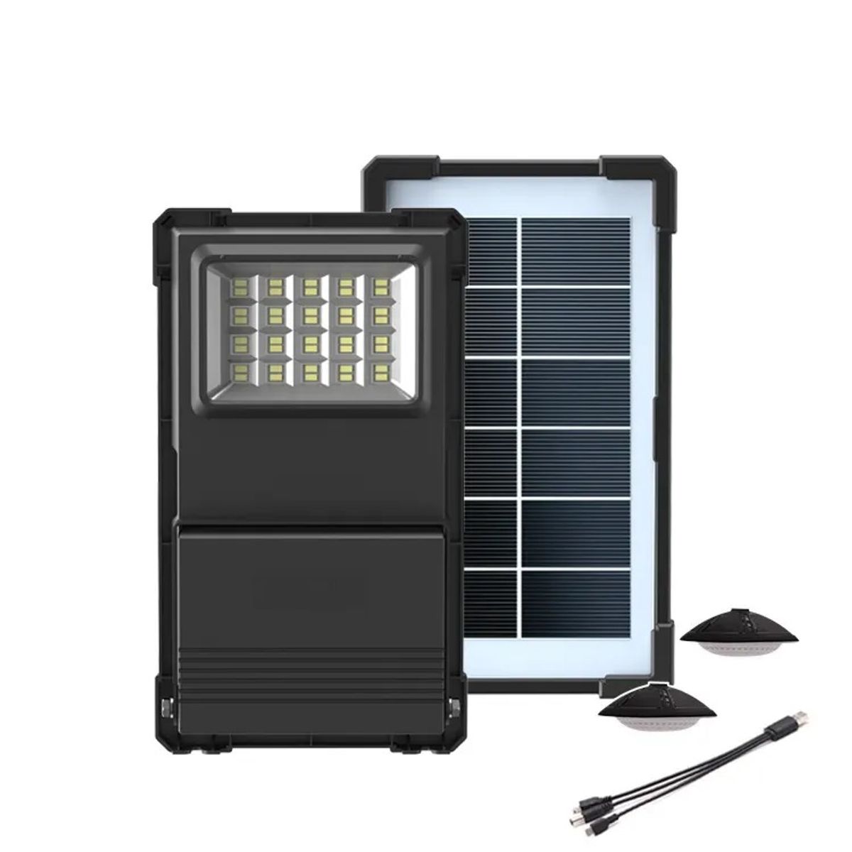 GENERICO - Kit Solar Portátil con Panel Solar Iluminación LED y Cargador USB