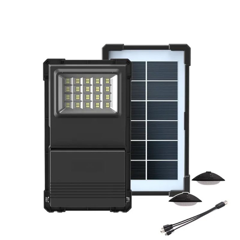 GENERICO - Kit Solar Portátil con Panel Solar Iluminación LED y Cargador USB