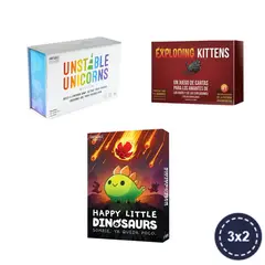 ASMODEE - Pack - Exploding Kittens + Unstable Unicorns + Happy Little