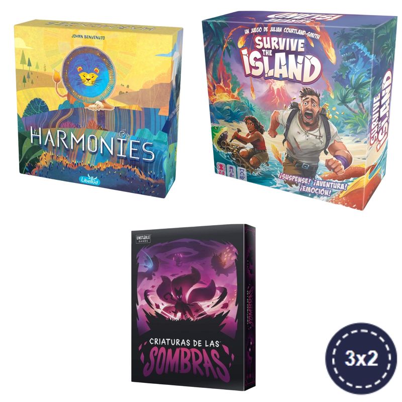 ASMODEE - Pack Criaturas de las Sombras +Harmonies +Survive the Island