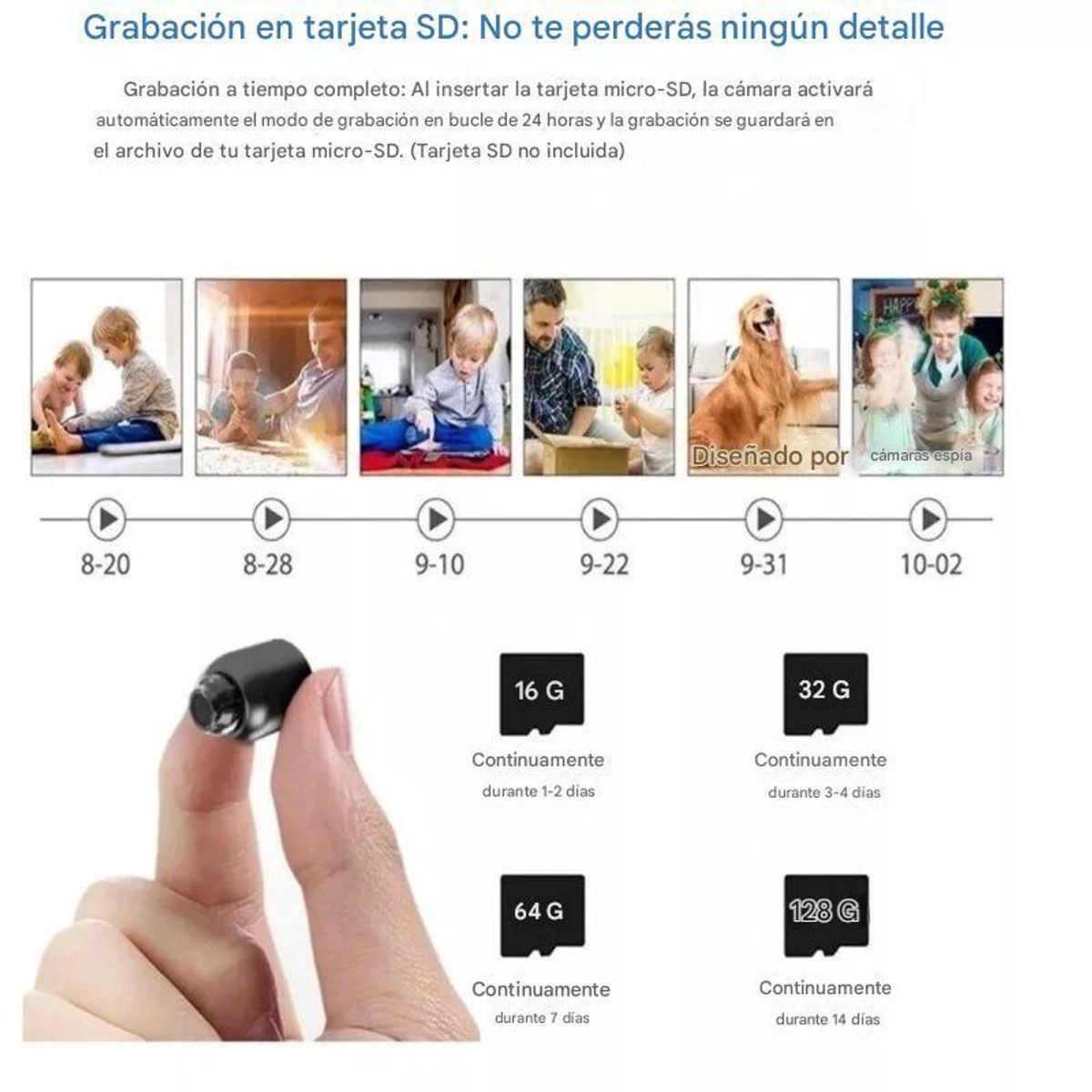 GENERICO - Cámara Espía Mini WiFi HD 1080P Visión Nocturna Vigilancia