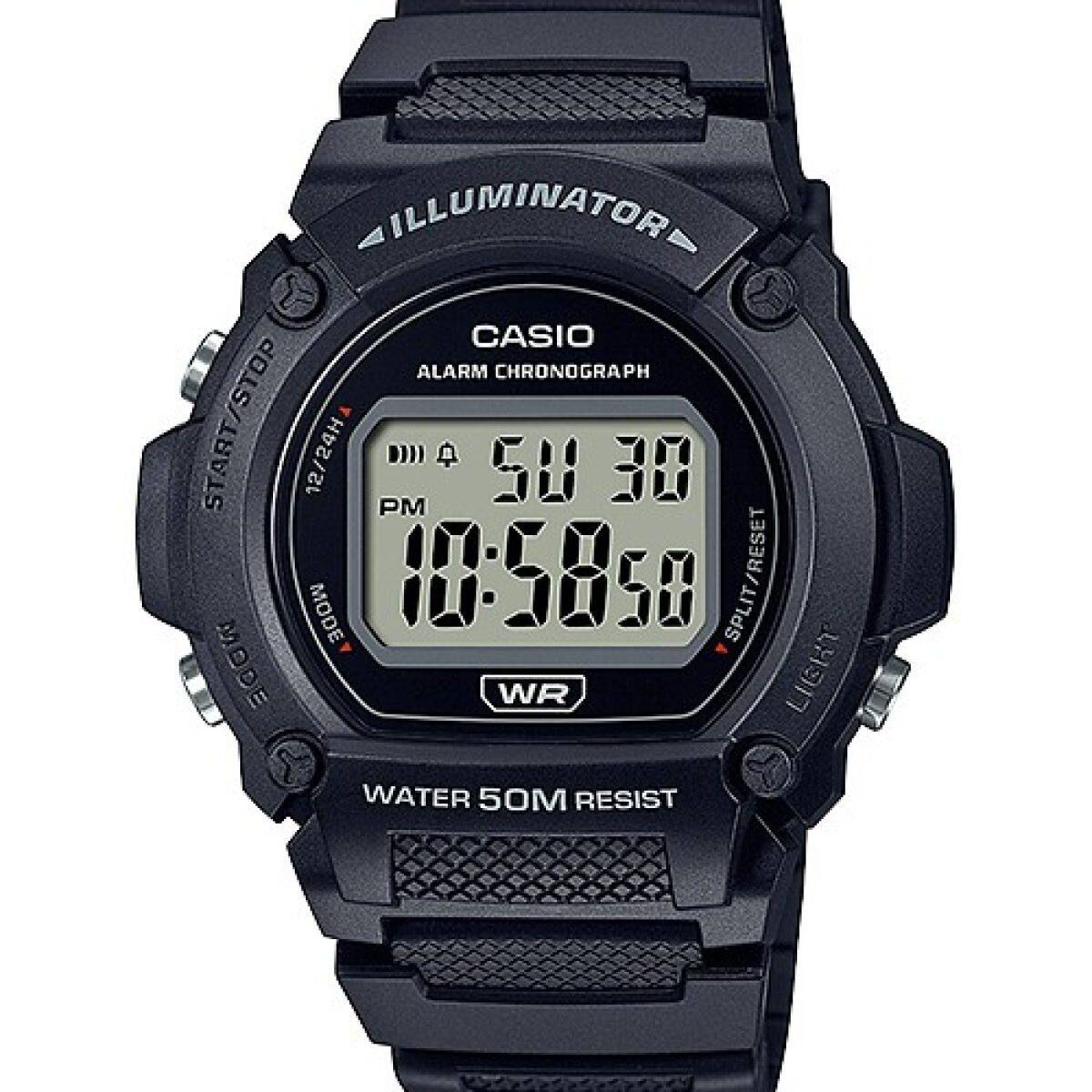 CASIO - RELOJ CASIO W219H-1A HOMBRE DEPORTIVO ILUMINATOR RESINA