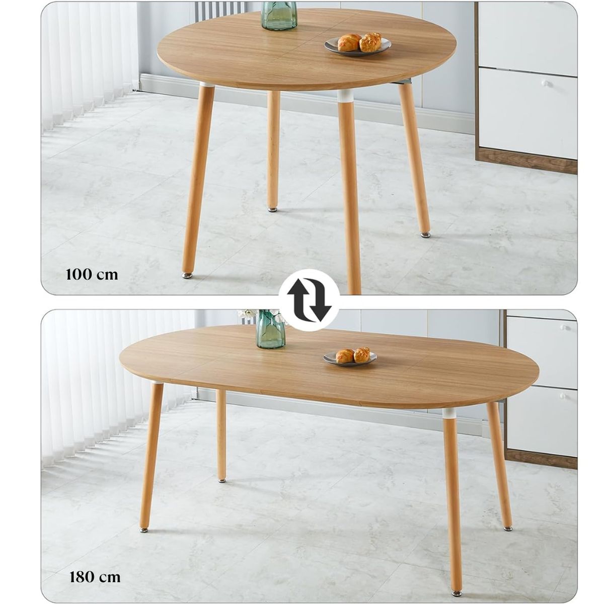 PANDALINO - Mesa Extensible Bayona Wood - 100cm a 180cm