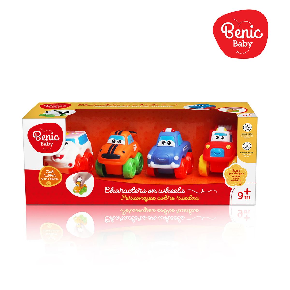 BENIC BABY - Juguete Set 4 autos Infantiles con Caritas