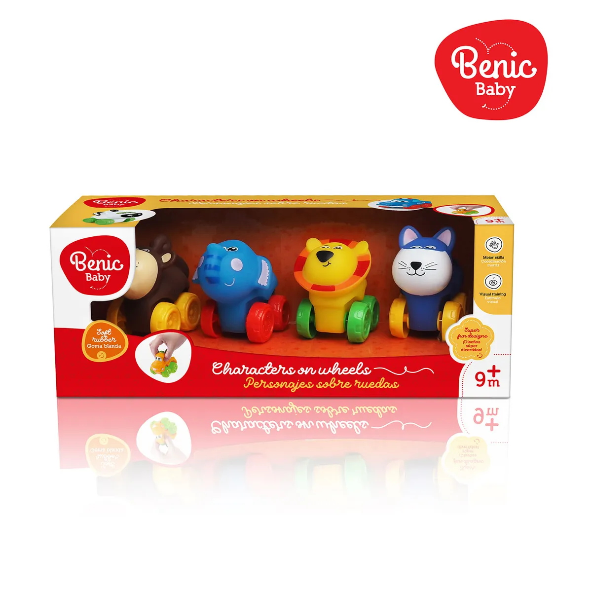BENIC BABY - Set Animalitos con Ruedas de Libre Movimiento