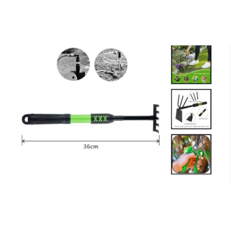 GENERICO - Rastrillo De Jardineria De 5 Puntas 36 Cm