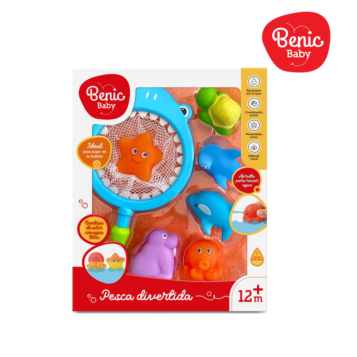 BENIC BABY - Juego de Pesca con Red Tiburón y Animalitos Juguete Bebé