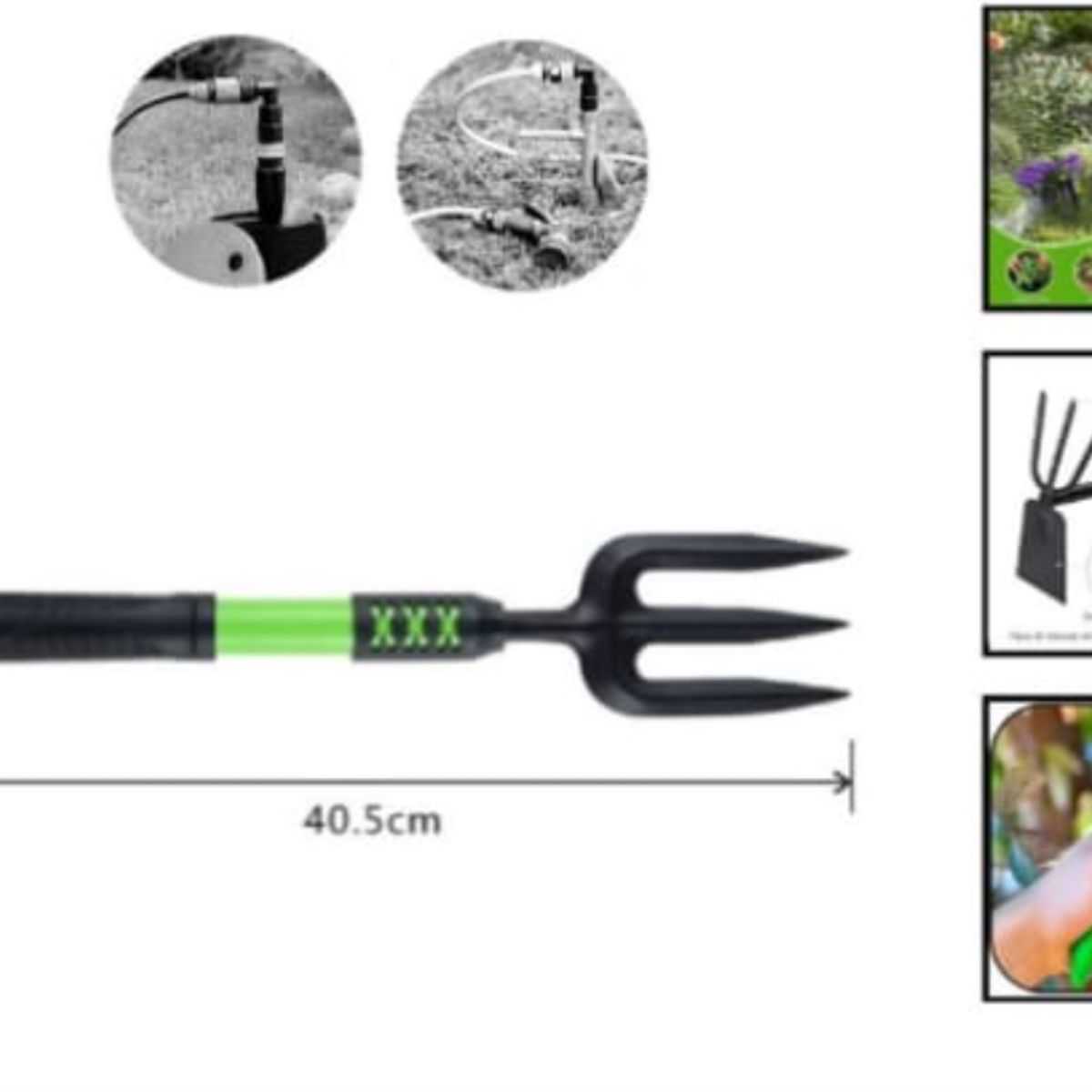 GENERICO - Rastrillo De Jardineria De 3 Puntas 40 Cm