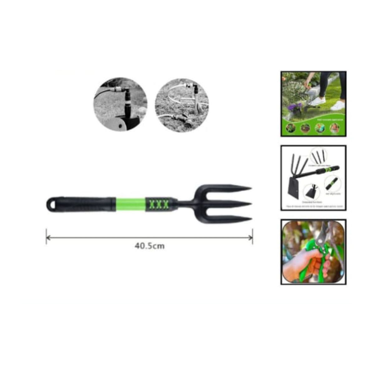 GENERICO - Rastrillo De Jardineria De 3 Puntas 40 Cm