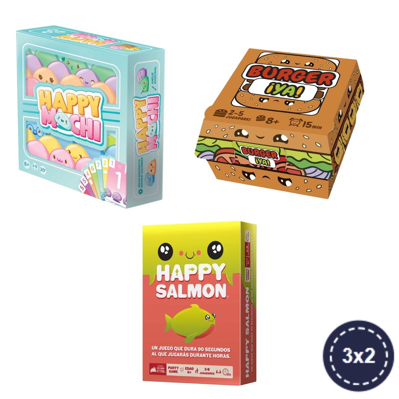 ASMODEE - Pack - Happy Mochi + Burger Ya + Happy Salmon