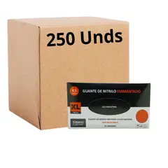 CLEANCARRIER - Guantes Nitrilo Naranjo Diamantado 85grs Pro Xl X250unds