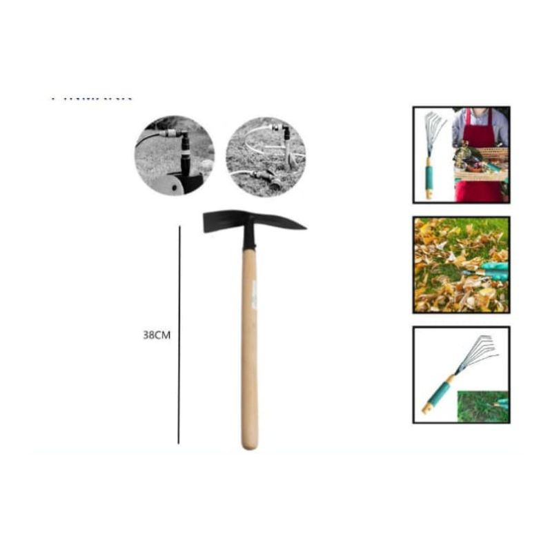 GENERICO - Azado Plano Doble Puntiagudo Para Jardineria 38 Cm