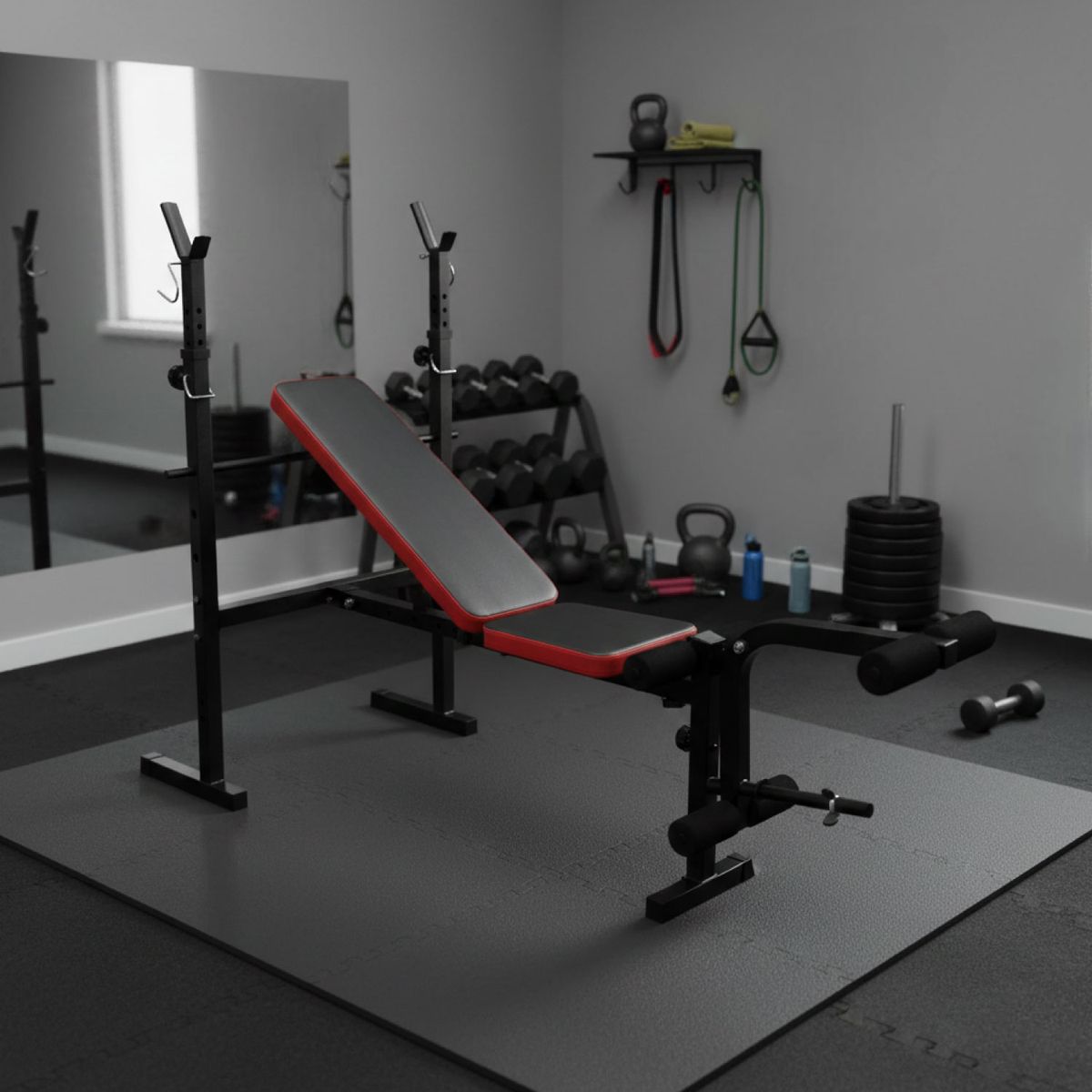 21K SPORTS - Press Banca Abdominal Multifuncional inclinable  + piernas