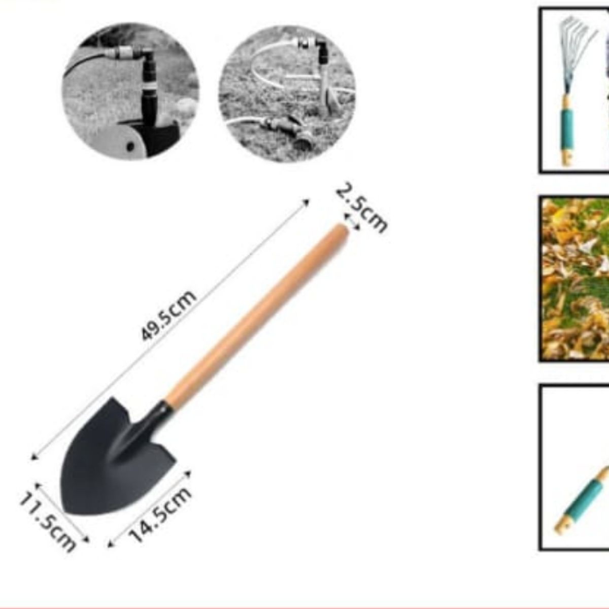 GENERICO - Pala Con Mango De Madera Jardineria 49 Cm
