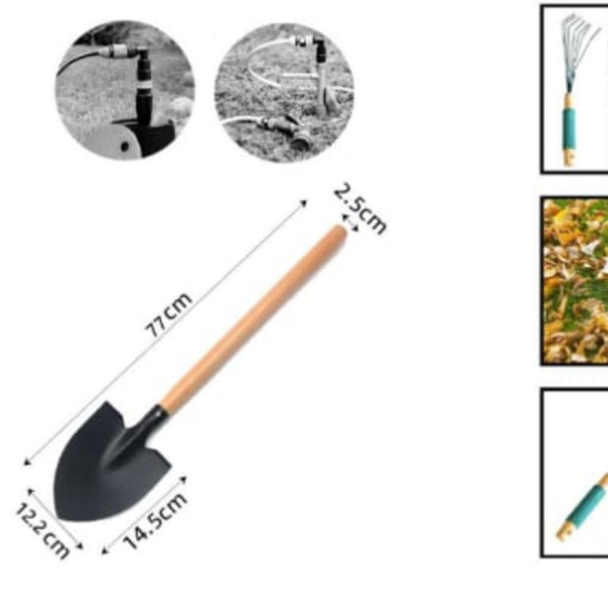 GENERICO - Pala Con Mango De Madera Jardineria 77 Cm