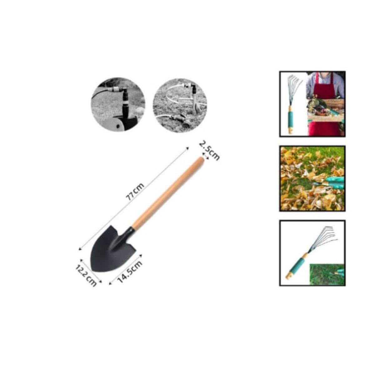 GENERICO - Pala Con Mango De Madera Jardineria 77 Cm