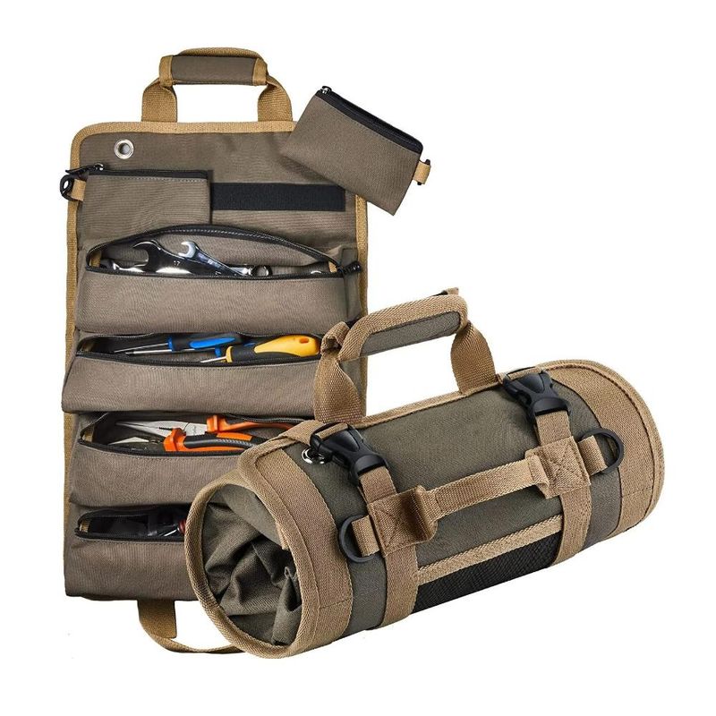 GENERICO - Bolso Herramientas Multiusos Enrollable Impermeable Mochila - Café