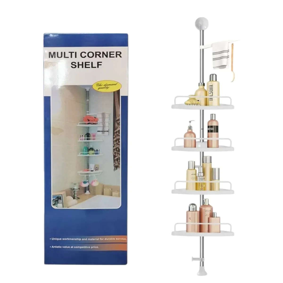 GENERICO - Repisa Organizador de Baño Para Ducha Ajustable Blanco
