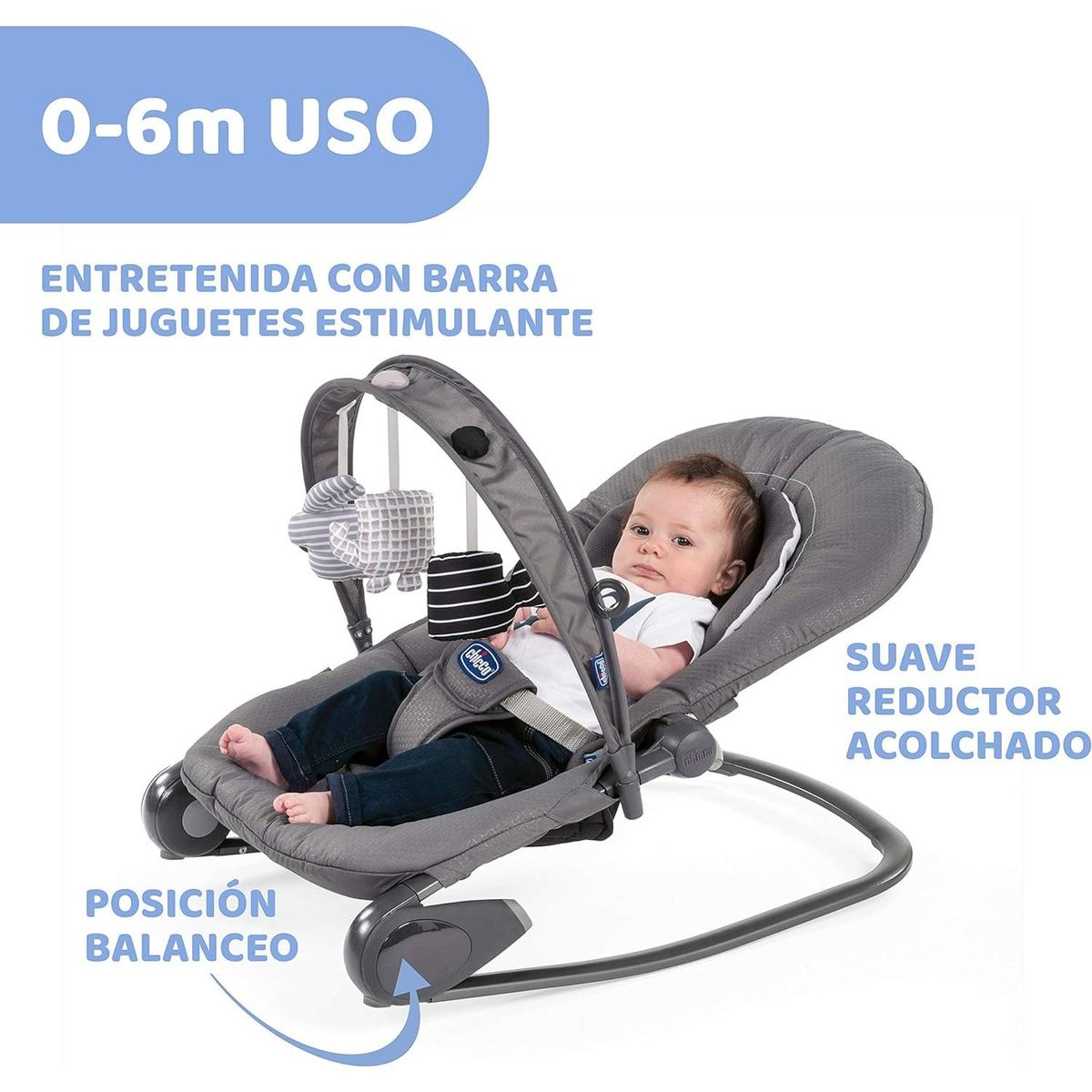 CHICCO - Silla mecedora Hoopla de Chicco Moon Grey