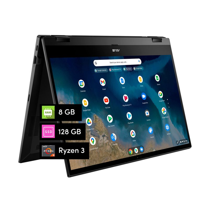 ASUS - Notebook Chromebook Asus Ryzen 3 8GB 128GB 15.6' Táctil FHD Chrome OS
