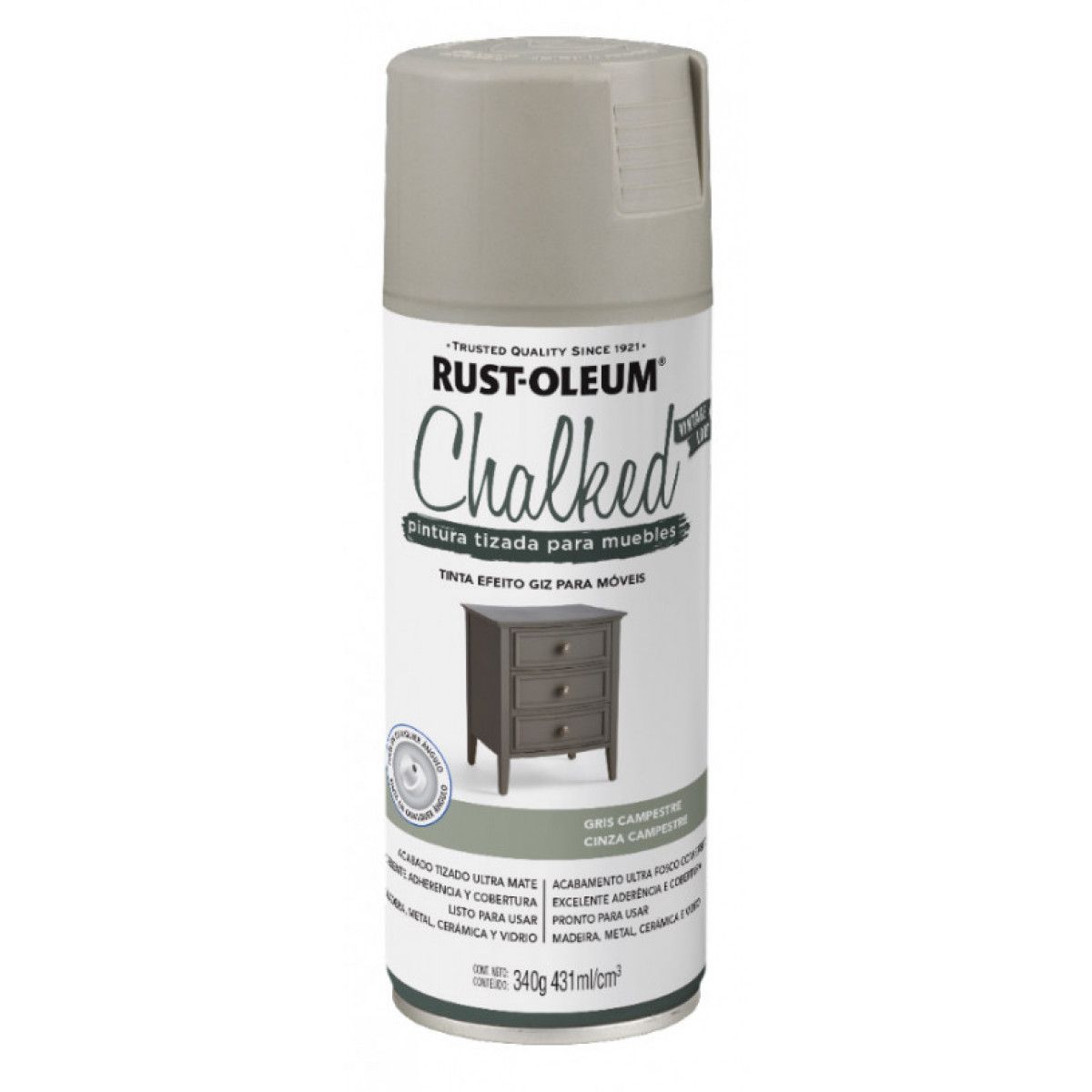 GENERICO - Pintura tizada gris campestre 340gr Rust Oleum