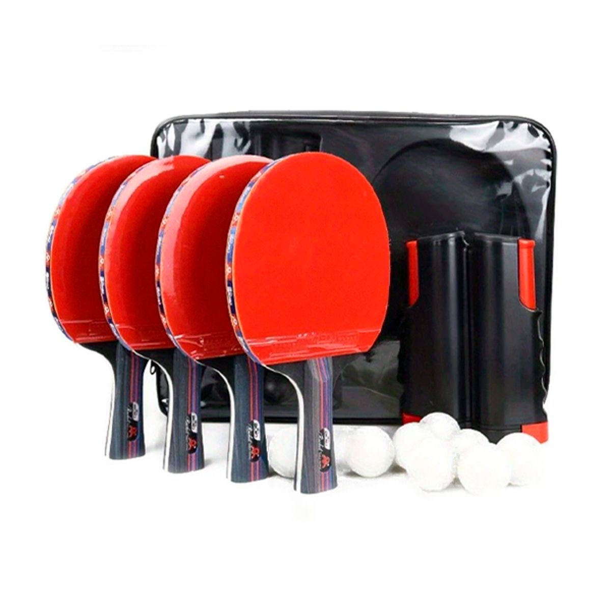 GENERICO - Set 4 Paletas Ping Pong 8 Pelotas 1 Malla Sr02507