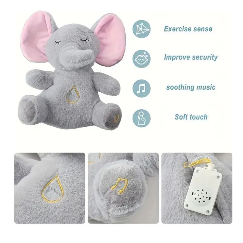 MPROPIA - Pack 2 Peluche Kawaii Relaja, Ansiedad. Juguete Luz Y Sonido Elefantes 392
