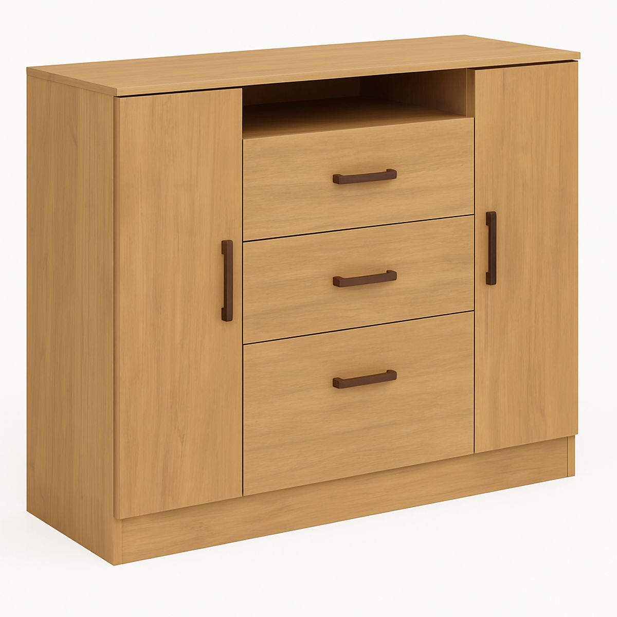 EXIT - Cómoda 3 Cajones 2 Puertas 122x94x43 cm