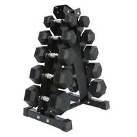 Set Mancuernas 75 Kilos Hexagonales + Rack Profesional